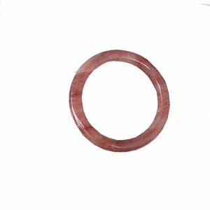 Good Luck Natural Gem Stone Strawberry Pink Jade Bangle braccialetti in cristallo di <span class=keywords><strong>quarzo</strong></span> <span class=keywords><strong>rosa</strong></span> per le donne - Product Image 2