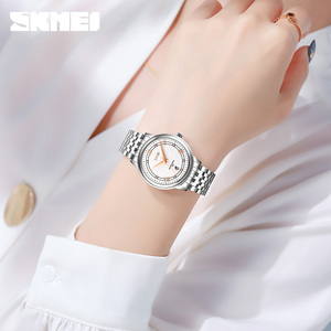 SKMEI 9272 nouvelle version mode Couple montre-bracelet de luxe <span class=keywords><strong>montres</strong></span> à Quartz hommes femmes amoureux OEM & ODM strass - Product Image 6