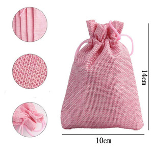 Noël Tricolore Recyclable Toile De Jute Jute Cadeau Sac Ensemble pour Bonbons Bijoux Emballage - Product Image 6