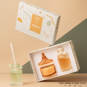 Reed Diffuser <b>Set</b> Glass <b>Candle</b> Gift Box Long Lasting Aroma Home Bedroom Fragrance Decorations - Product Image 3