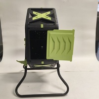 Poubelle à roulettes pour extérieur 65L avec support en acier, 360° °   Composteur rotatif d'extérieur pour les déchets de jardin et de cuisine