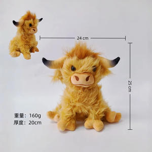 دمية محشوة جديدة على شكل بقرة هايلاند اسكتلندية، لعبة قطيفة طويلة على شكل عجل - Product Image 5