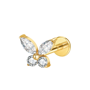 Gioielli in oro ASTM-F136 Titanio zircone Piercing De Titanio Tragus Helix Daith lobo piatto retro <span class=keywords><strong>orecchini</strong></span> interno filo Labret - Product Image 6