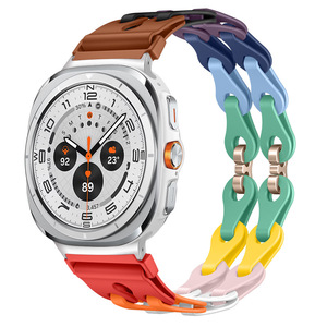 Samsung Galaxy için lüks yumuşak döngü silikon bilezik izle 7 8 Ultra 47mm spor kayış hiçbir boşluklar kavisli bant nefes - Product Image 3