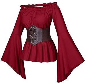 Disfraces <span class=keywords><strong>de</strong></span> <span class=keywords><strong>Pirata</strong></span> <span class=keywords><strong>de</strong></span> Halloween, Camisas Medievales Renacentistas <span class=keywords><strong>de</strong></span> Manga Larga con Cinturón <span class=keywords><strong>de</strong></span> Armadura <span class=keywords><strong>de</strong></span> Cuero Ancho, Blusa y Top Steampunk - Product Image 6