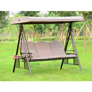 Juecheng Iron double three person swing with cushion chairs outdoor garden hammock patio swing