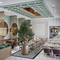 Ensemble de mobilier de restaurant commercial moderne, banquette de restaurant en velours demi-cercle avec table en pierre et chaise pour restaurant occidental