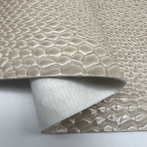 Hot Selling Snake <strong>Python</strong> Embossed <strong>Pattern</strong> Synthetic Faux Leather Stretch Fabric for Shoes Upper and Handbags - Product Image 1