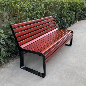 Duurzame Ergonomische Buitenbank Stoel Gegoten Aluminium Frame En Grenen Houten Latten Houten Bank Stoel Voor Street City - Product Image 4