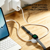Kabel Data Pengisian Cepat 3 in 1 100W Pengisi Daya Nirkabel Jam Tangan Magnetik Kabel PD Nilon Terjalin untuk Ponsel