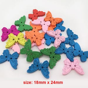 Kawaii 2 fori colorati piccolo animale a forma di farfalla tigre giraffa orso a forma di lumaca decorativo in legno simpatico cartone animato Baby bottoni - Product Image 3