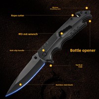 Couteau pliant multifonction en acier inoxydable pour le dropshipping Shopify, outil de survie, couteau de poche pour le camping, auto-défense, emballage en boîte