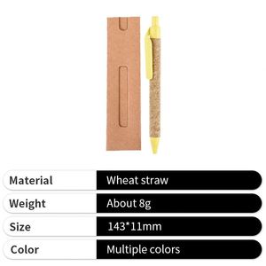 Bolígrafo Personalizado de Paja de Trigo y Corcho, Diseño Delgado, con Logotipo y Caja - Product Image 4