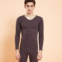 Nouvel ensemble de sous-vêtements thermiques en cachemire épais pour homme et femme - Doublure polaire brossée amincissante à col rond avec soutien lombaire