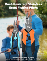 2 Packs de pinces de pêche multi-outils pour les voyages de pêche en famille Enfants débutants Conception de prise en main sûre pour bateau Kayak Shore