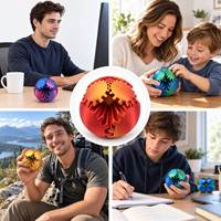 Gear Ball Fidget Toy 3D Printed Gear Sphere Rotating Fidget Ball Mechanical Desk Toy for Stress Relief