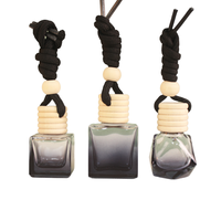 Diffuseur de parfum pour voiture en bois noir en forme de crâne carré dégradé de 8 ml, 10 ml, 15 ml, avec impression sur écran