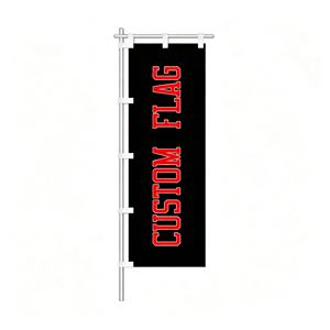 Bandiera Nobori Personalizzata 180x60cm in Poliestere Resistente al Vento, Stampa Digitale ad Alta Visibilità con Colori Vivaci per Attività Commerciali all'Aperto - Product Image 1