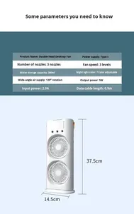Wholesale Hot-Selling Desktop Air <b>Conditioner</b> Fan 5-Hole 3-Hole Spray Cooling Cooler Water Ambient Light Rechargeable - Product Image 5