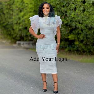 Abito Tradizionale Africano <span class=keywords><strong>Blu</strong></span> per Donna, Midi di Alta Qualità con Maniche a Volant, <span class=keywords><strong>Aderente</strong></span> e con Inserti - Product Image 5