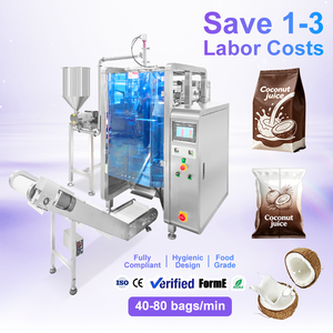 Machine d'emballage automatique verticale multifonctionnelle pour jus de noix de coco, pour l'emballage et l'étiquetage de liquides alimentaires dans des sachets en aluminium et en papier - Product Image 1