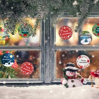Autocollants ronds personnalisés Joyeux Noël, 500 pièces/rouleau, étiquettes adhésives pour emballages cadeaux et pâtisseries