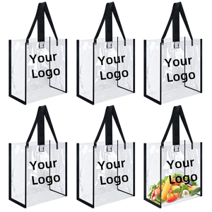 Eco Friendly Handbag Clear Transparent Pvc Bags Gift and Promotional With Handle and Button