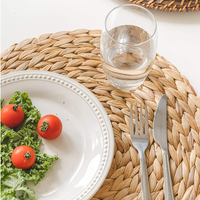 Napperons/Sous-plats en jacinthe d'eau naturelle tressée, faits à la main, écologiques, style campagnard, pour la maison et la restauration - Vente en gros à prix réduit