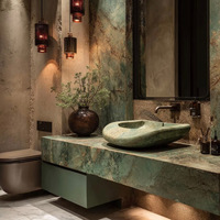 Rénovation d'appartement de luxe sur mesure, meuble de salle de bain moderne haut de gamme en marbre naturel écologique