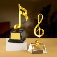 HBL Metal Music Chant Violon Piano Compétition Crystal Trophy Award pour les événements de chant Trophées élégants Médailles Plaques