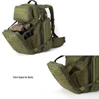 Sac à dos d'hydratation tactique MOLLE 3 jours avec cadre interne en Oxford, courbe physiologique du dos, fermeture éclair, 55L pour le camping et la randonnée