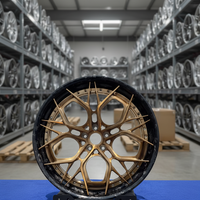 Personnalisation de jantes en fibre de carbone dorée de haute qualité, 2 pièces, forgées en alliage d'aluminium 6061, 18, 20, 21, 22, 24 pouces pour voiture de tourisme