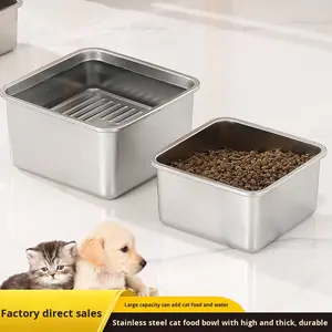 Mangkuk Makanan Anjing Kucing Stainless Steel Terlaris, Wadah Makan Hewan Peliharaan Grosir, Tahan Lama Kapasitas Besar untuk Penggunaan di Rumah - Product Image 5