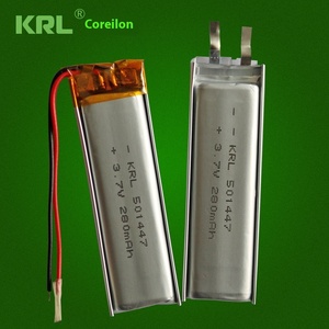 Krl sản xuất Polymer <span class=keywords><strong>Lithium</strong></span> <span class=keywords><strong>Ion</strong></span> Pouch Pin 501447 <span class=keywords><strong>280mAh</strong></span> 3.7V cho loa Bluetooth - Product Image 2