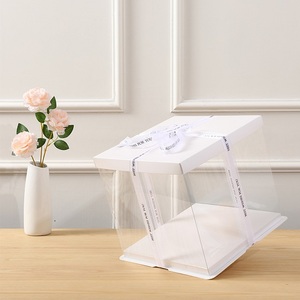 Vente en gros <span class=keywords><strong>de</strong></span> boîtes à gâteaux en plastique transparent Taille personnalisée pour anniversaire, mariage, fête et boulangerie Logo personnalisé - Product Image 1
