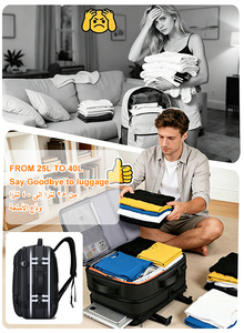 Bolsa de Viaje de 17 Pulgadas para Hombre y <span class=keywords><strong>Mujer</strong></span>, Gran Capacidad, Expandible, Impermeable, Reforzada, Mochila para Portátil, Negocios, Senderismo - Product Image 3
