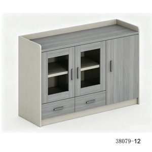 Meuble de salon moderne avec 2 tiroirs et portes en verre 38079-12 - Product Image 1