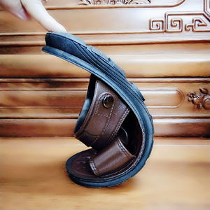 Sandali Estivi <span class=keywords><strong>da</strong></span> Uomo per Spiaggia, Casual <span class=keywords><strong>da</strong></span> Esterno, Bivalenti, <span class=keywords><strong>Antiscivolo</strong></span>, Traspiranti, Stile Vietnamita, con Suola Morbida e Resistente all'Usura - Product Image 5