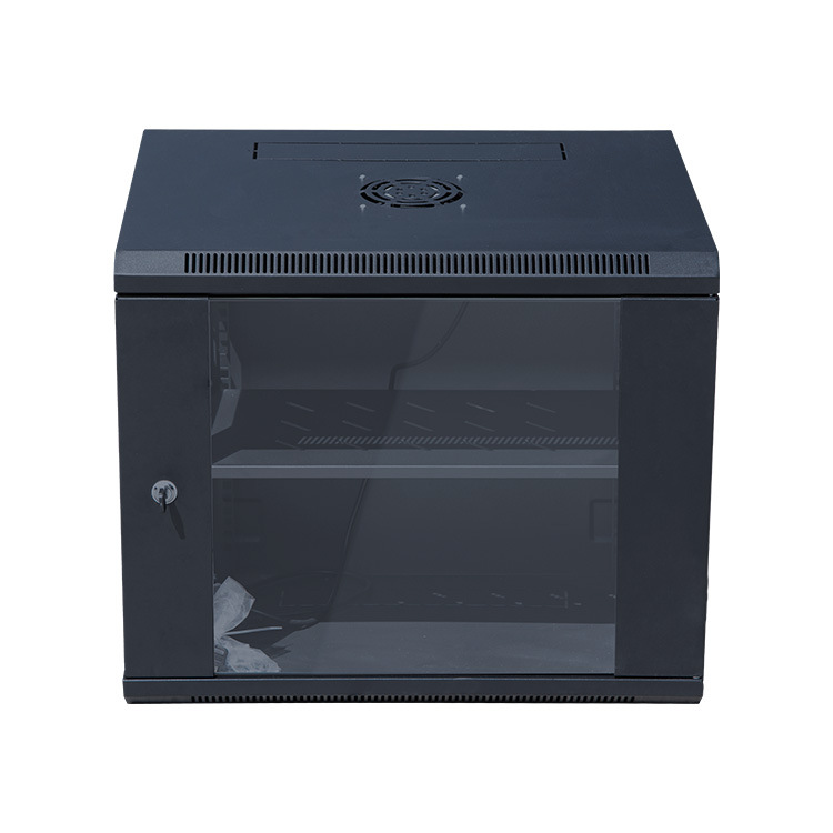 6U настенный серверный шкаф, сетевая стойка, вентилируемый корпус, блокирующая дверь