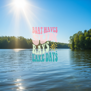 T-shirt à manches longues Boat Waves Sun Rays Lake Days, vêtements d'été pour le plaisir en plein air - Product Image 3