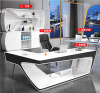 Mobilier de bureau laqué haut de gamme au design créatif et à la mode Table de président Bureau de patron exécutif moderne
