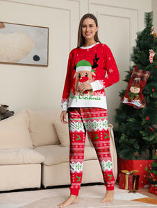 New Fashionable Women Men Lounge Wear Couple Kid Baby <strong>Pet</strong> Sleepwear Elk Monogrammed Family Christmas Pajamas Outfit - Product Image 4