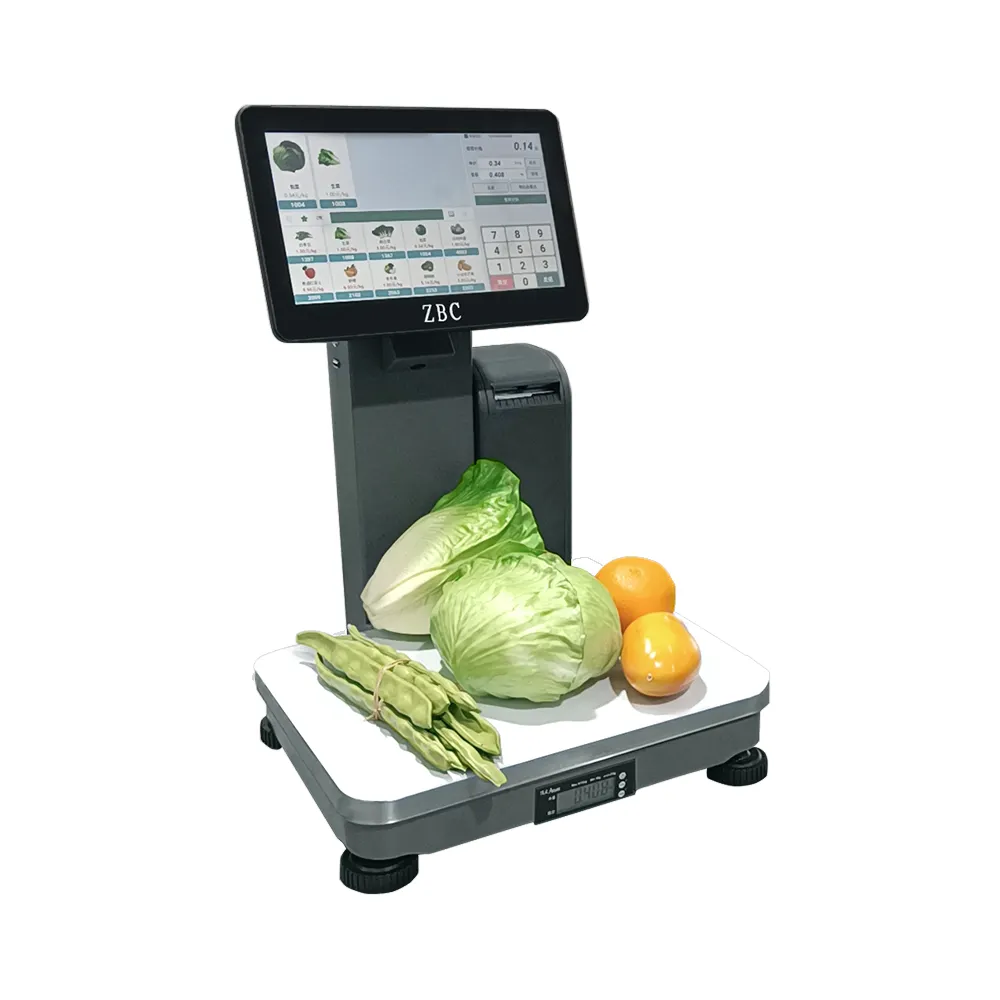 Masung Capacitief Touchscreen Ai Smart Pos Schaal Label Object Herkenning Weging Schaal Voor Fruit/Vlees Winkel Escala