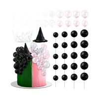 42 fournitures de fête sur le thème des sorcières, ballons verts et roses, décorations de gâteaux, mini-ballons, plastique argenté, mousse EVA
