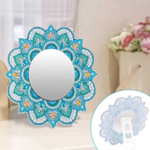 Specchio per Trucco con Pittura Diamante 5D, <span class=keywords><strong>Mandala</strong></span> in Cristallo, Specchio Alieno Fai-da-Te, Ciondolo in Acrilico con Diamanti su Un Lato - Product Image 5