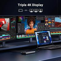 UGREEN 8 in 1 USB C Docking Station 100W PD dan 4K Triple Display USB C Hub dengan 2 HD-MI DP 2 Port USB A&C 3.2 untuk MacBook
