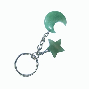Llavero de Aventurina Verde con Anillo Metálico, Adorno para Bolsos y Mochilas, Accesorio, Regalo de Cumpleaños y Souvenir - Product Image 6