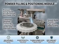 Machine de remplissage et de bouchage de poudre entièrement automatique à 4 têtes avec système de convoyage intégré