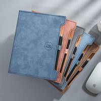 Carnet à couverture en cuir PU, carnet de haute qualité, résistant à l'usure et facile à nettoyer, avec support pour stylo, carnet à couverture rigide