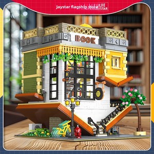 Bebrick 89130 DIY gran edificio calle escena rompecabezas juguete de alta dificultad para niños plástico iluminado librería bloques de construcción - Product Image 6